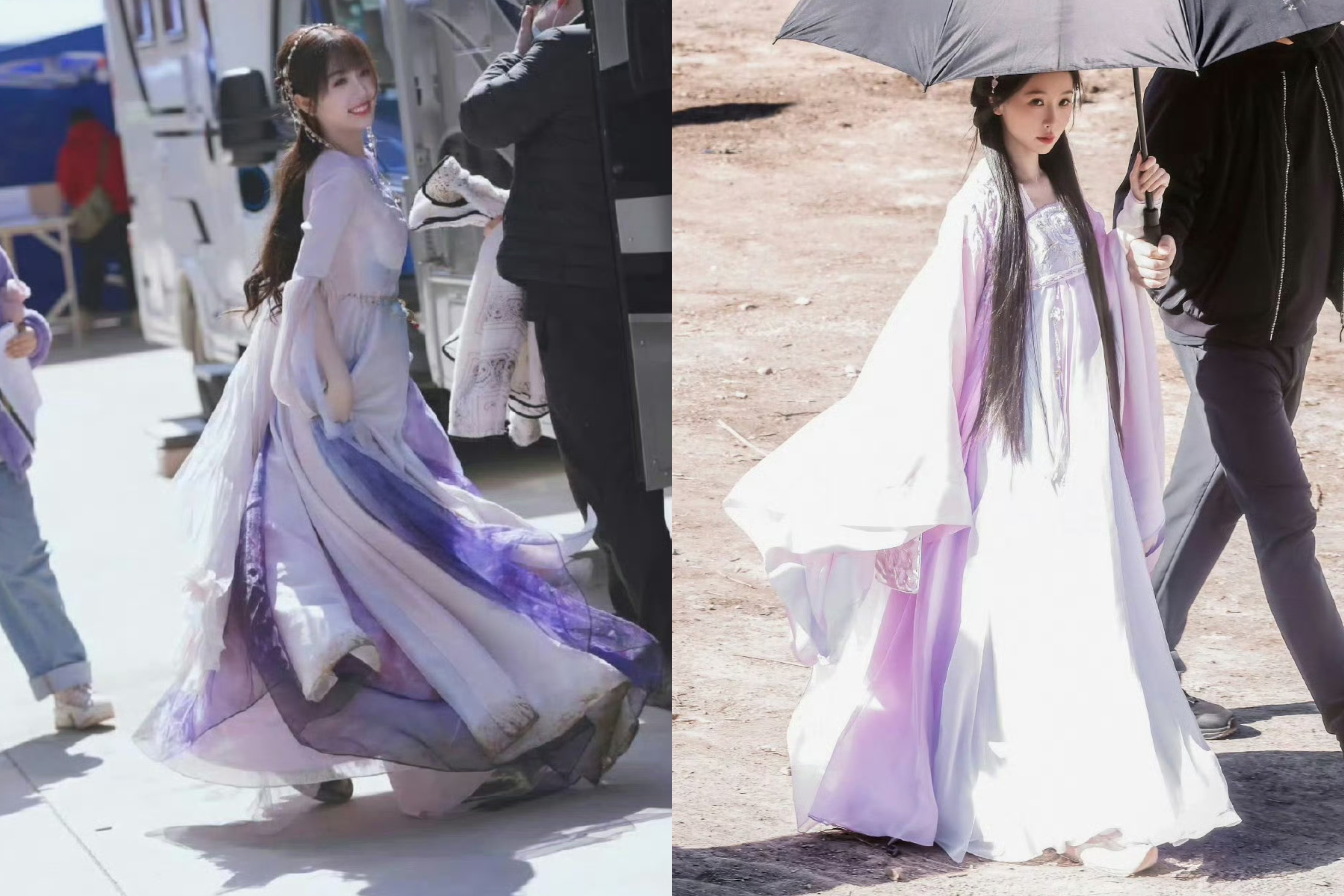 同款紫色长裙 瞬间梦回苍兰诀小兰花🌸虞书欣路透太震撼了 我宝又要创造经典了 这