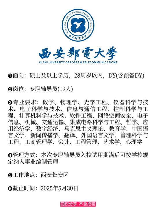 西安公办高校近期很缺辅导员，还给编制！