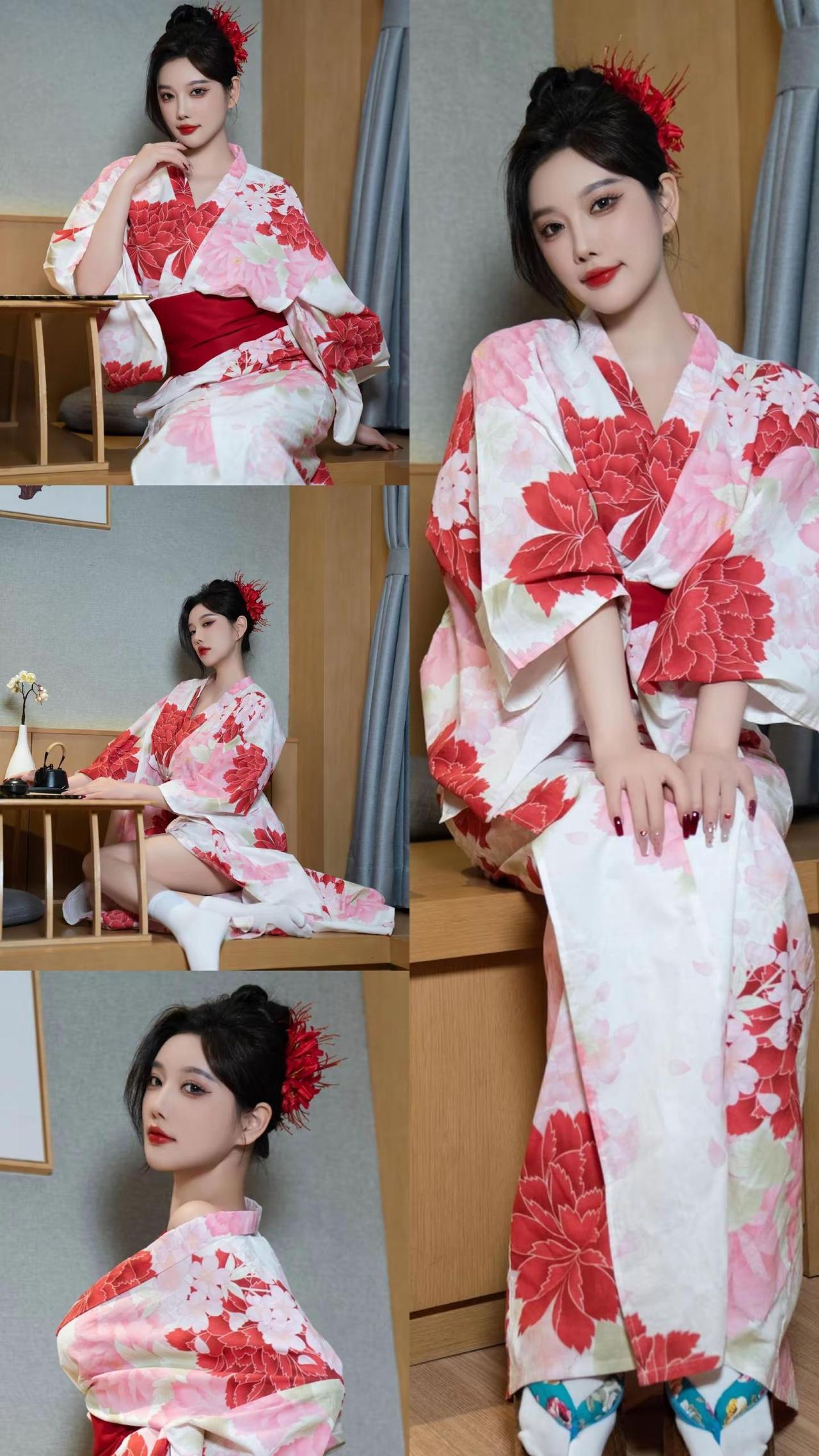 和服cos 东方妆造美学 樱下和服 古典国风穿搭 日系和风