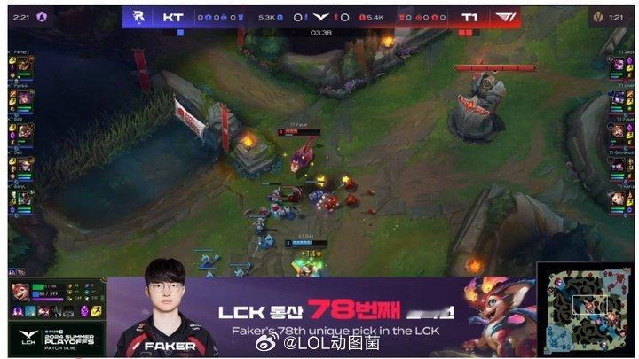 #T1对战KT##2024LCK夏季赛季后赛##英雄联盟S14# Faker选出