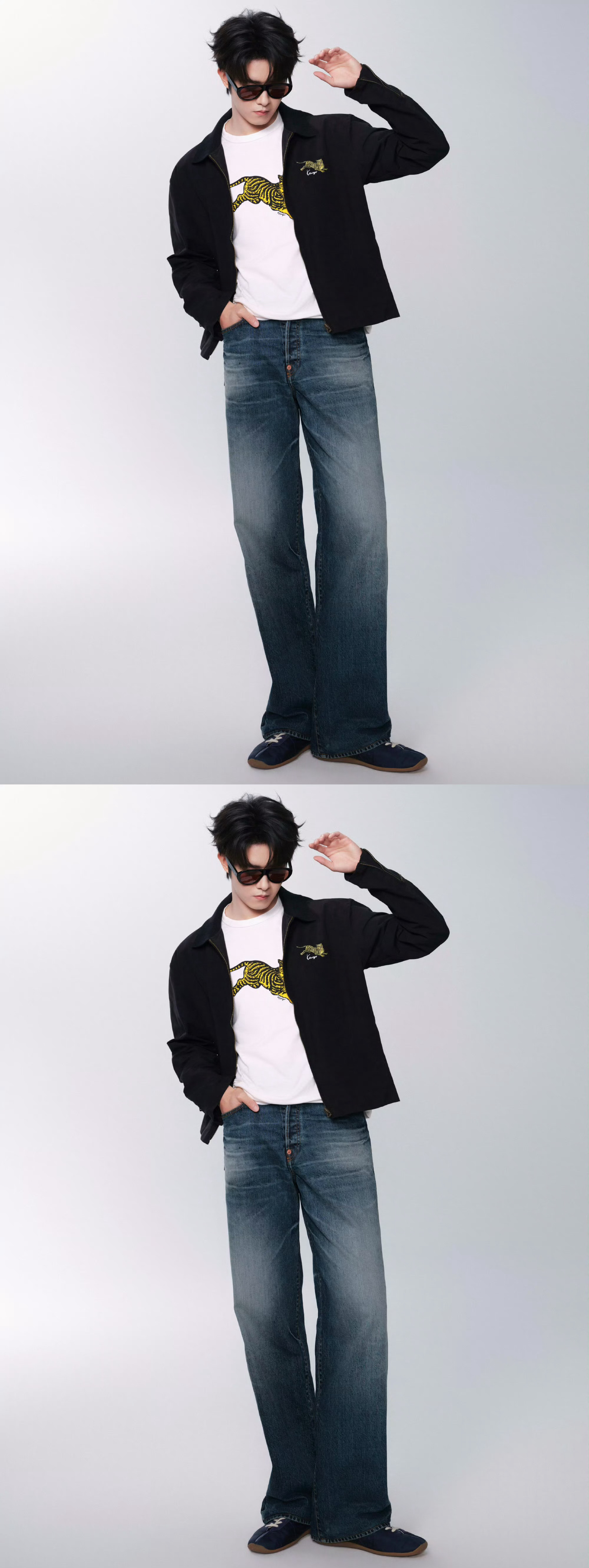 田嘉瑞出发巴黎男装周 田嘉瑞出发巴黎男装周造型出图，墨镜+allblack造型好