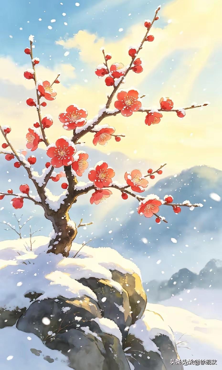 梅傲雪霜存气节
疏影横斜见品格。