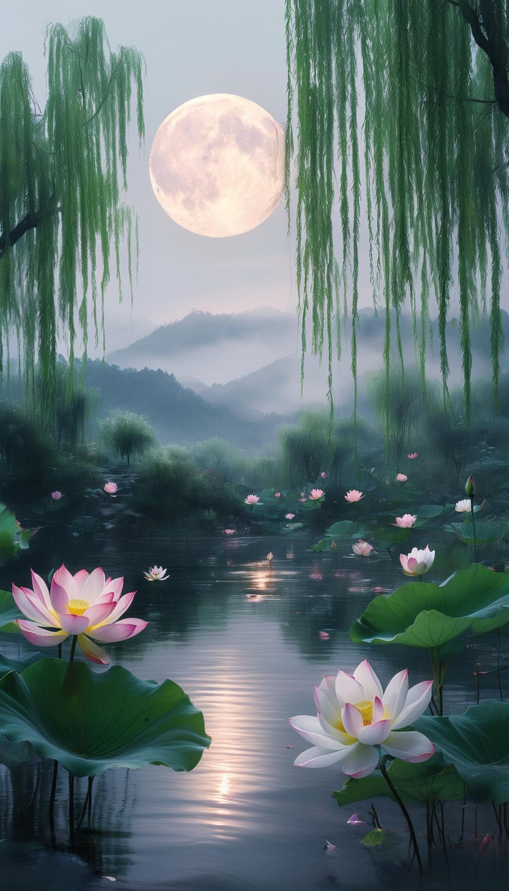 下联:明月自无心