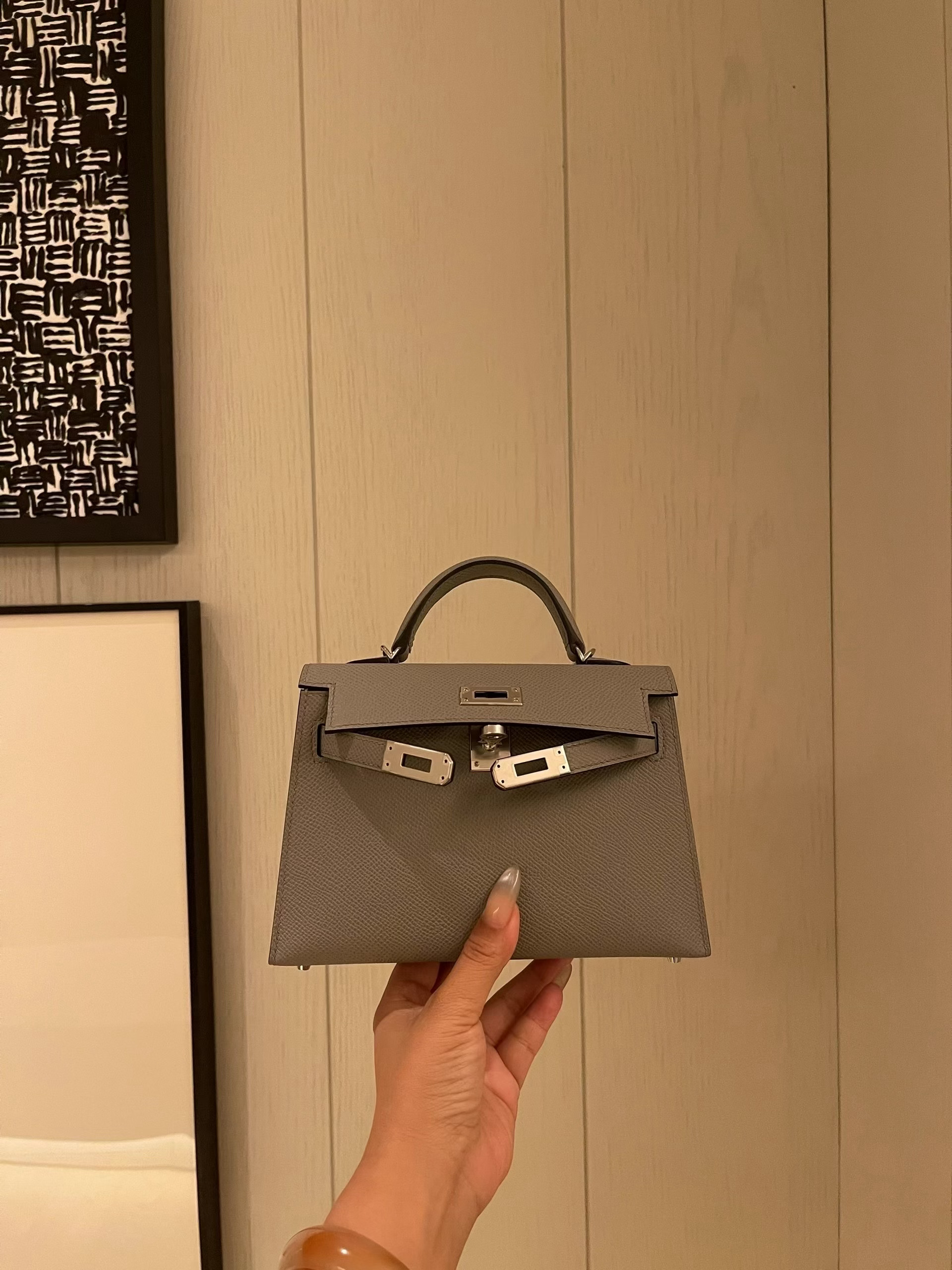 超爱这只清冷色系的Mini Kelly二代锡器灰银扣 