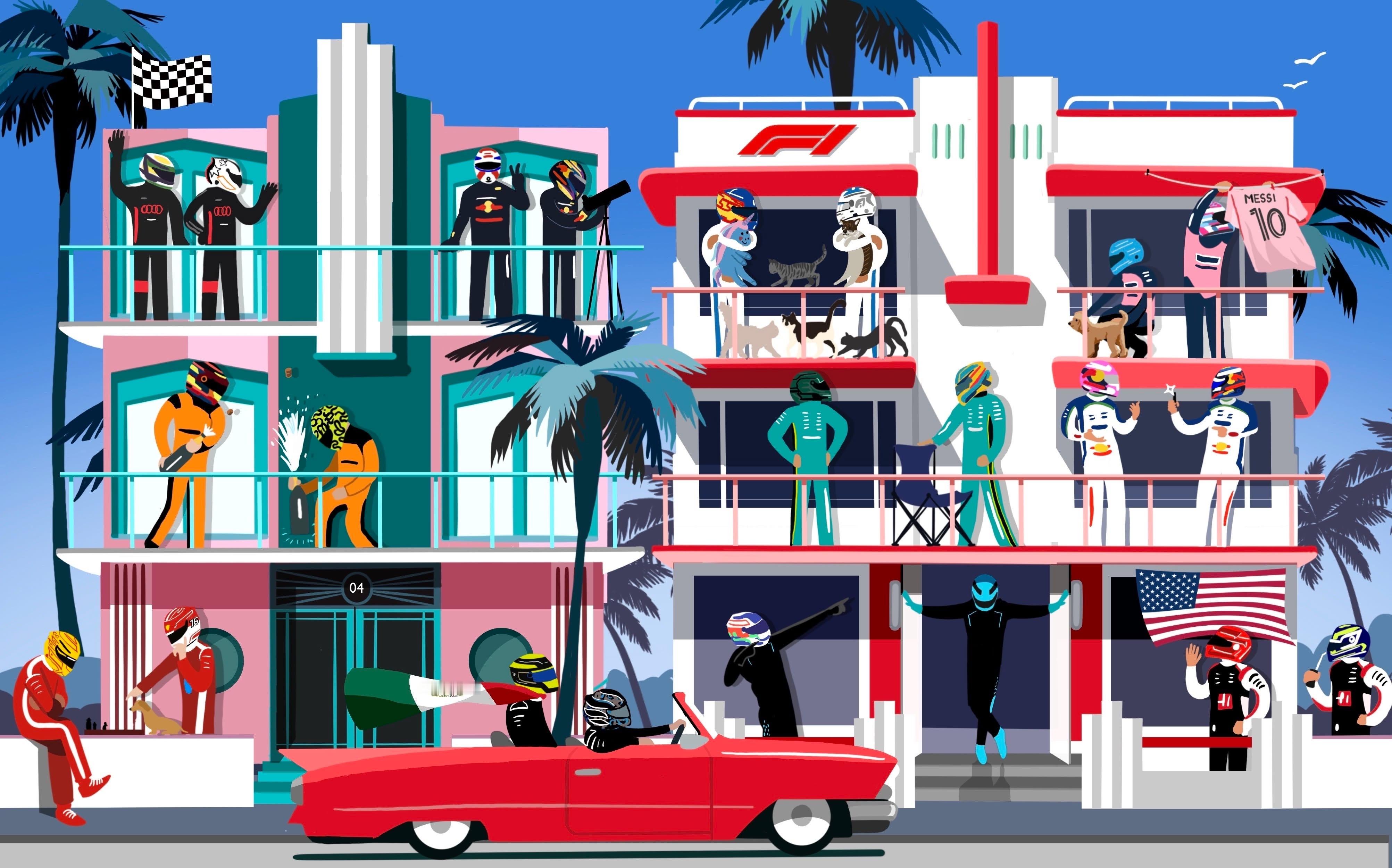 乔治拉塞尔 🇺🇸 2026F1迈阿密大奖赛 F1官方更新一张迈阿密大奖赛漫画