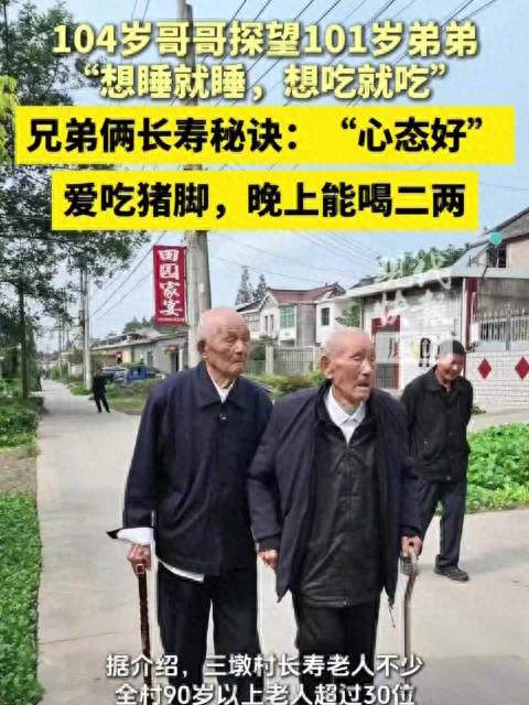 104岁哥哥和101岁弟弟每天遛弯聊天：世间最温情，是岁岁相伴