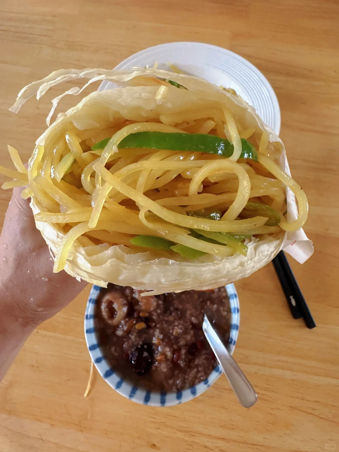 空腹有氧一小时，吃个土豆丝夹馍不过分吧？