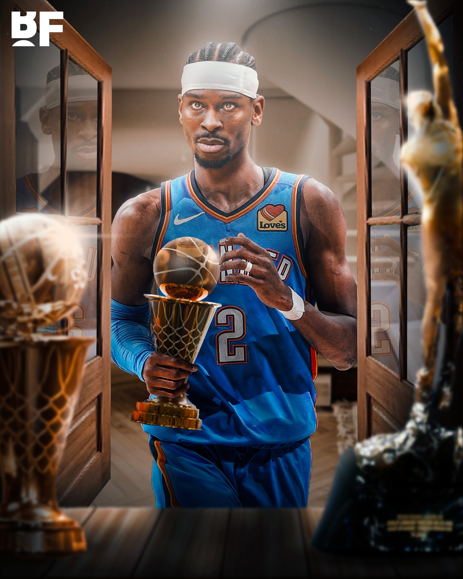 NBA史上第一位拿下得分王、常规赛MVP、分区决赛MVP以及总决赛MVP的球员。