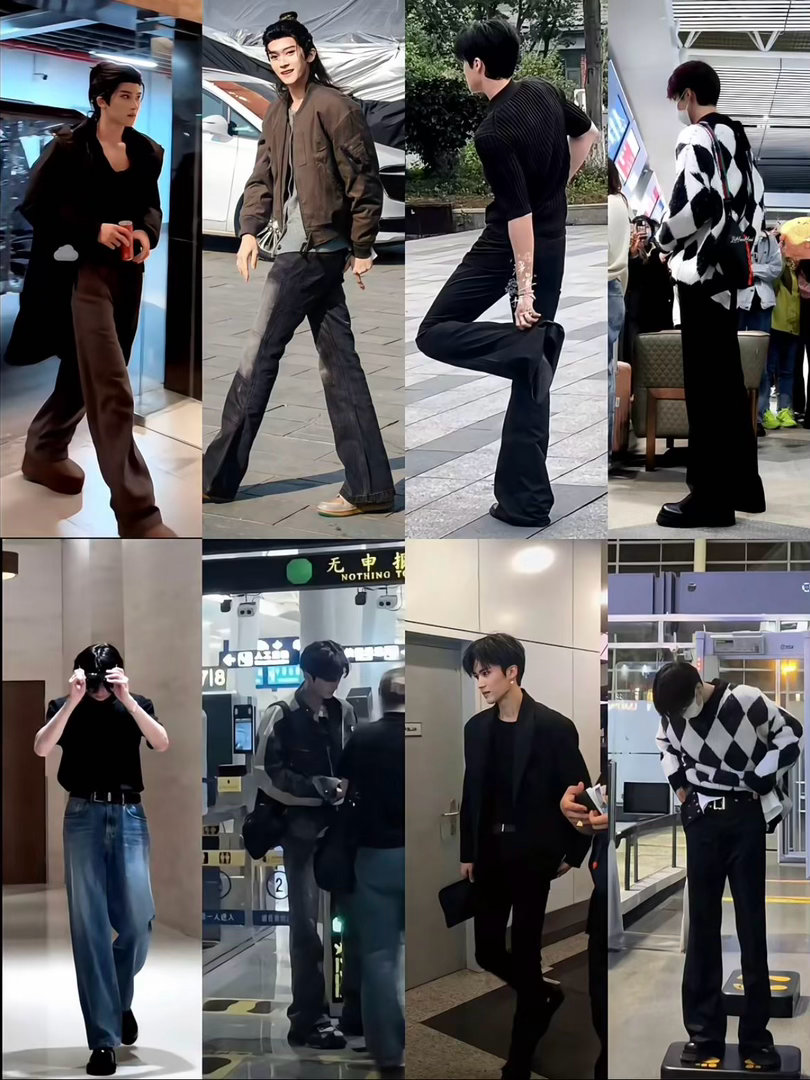 闫桉的腿像开了长腿特效 走近闫桉根本看不到脸，视线半路就被他的腿截胡了！这比例简