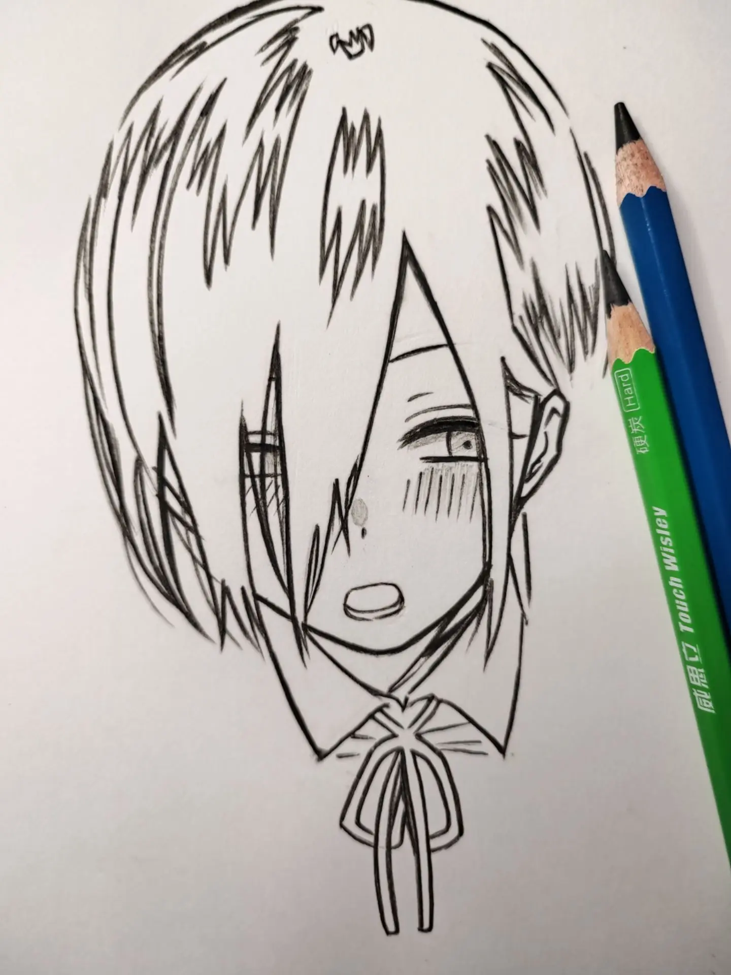 初见你一朵花. 手绘绘画工具：威思立炭笔