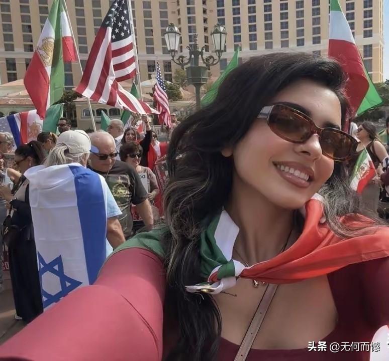 洛杉矶街头出现了这么多人，看样子得有十几万，这些人的长相有点像伊朗人，他们举着旗