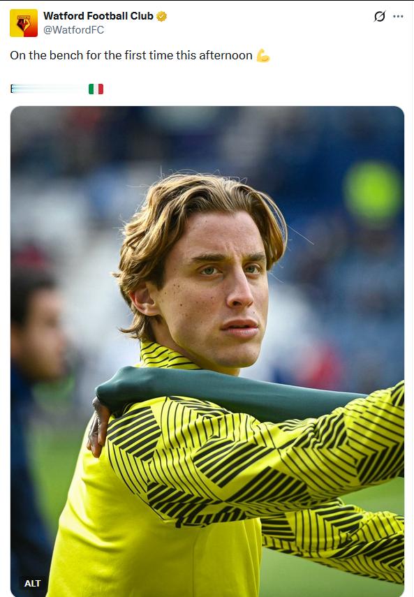 博维今天首次入选沃特福德比赛名单，不知道会不会有首秀机会