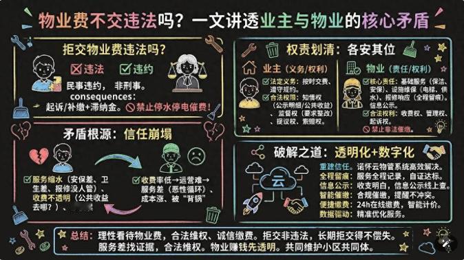 如今不交物业费的人在增多，以致于有的小区日常维护和保洁难以维持，所以近日多地发布