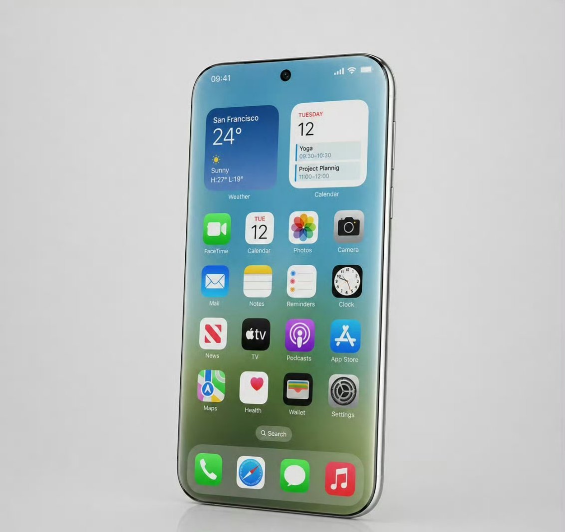 20周年版iPhone曝光大家都做直屏了，果果开始四曲屏了，不过真要做出这个效果