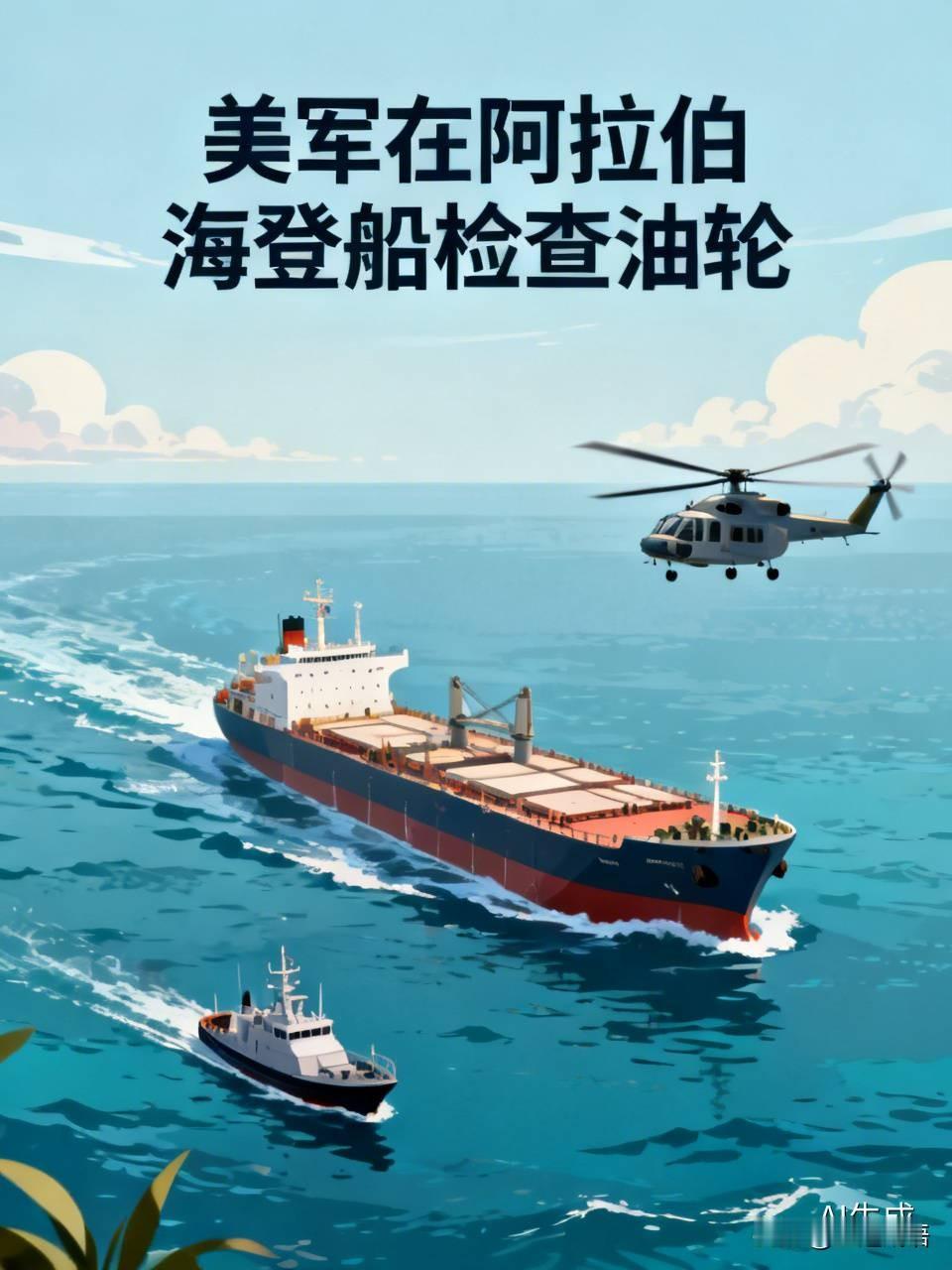 美军在阿拉伯海登船查验油轮，表面宣称排查违禁物资，实则借机掌控海上航道。借着安检