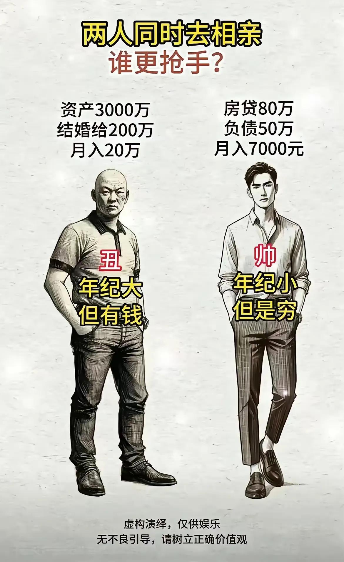 两个人同时去相亲，你觉得哪个更有潜力？（无不良引导，仅供娱乐）