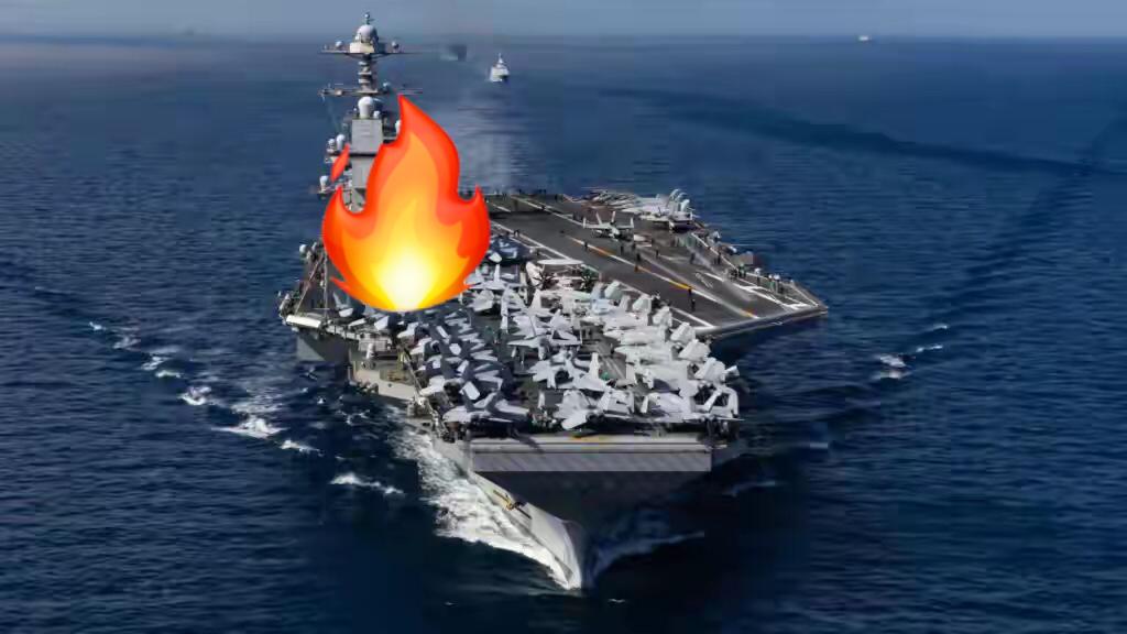 笑不活了！福特号航母在红海自焚，凶手竟是洗衣房！美军最强核动力航母福特号，正在红