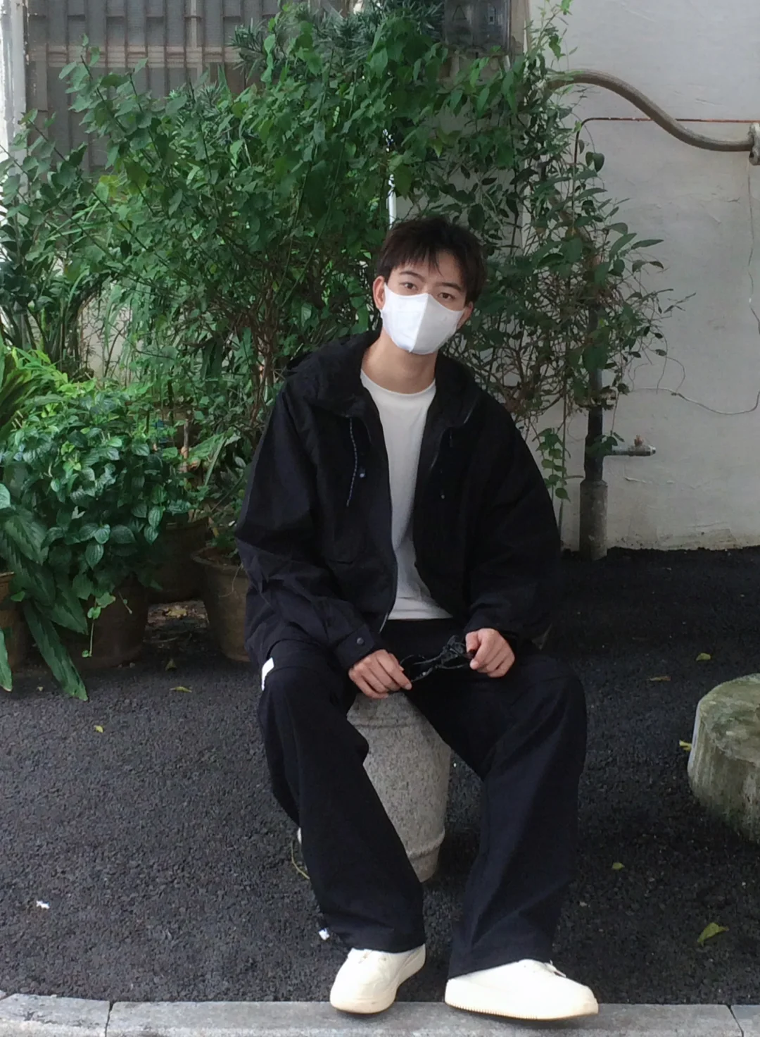 秋季男生冲锋衣穿搭🍂一身黑简直太帅了吧🆒