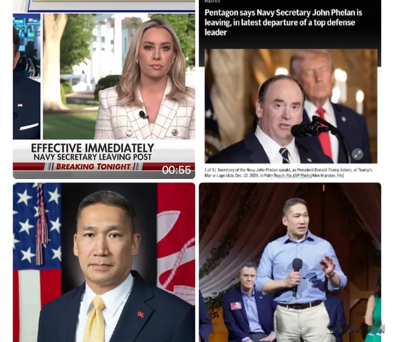 美国海军部长辞职，越南裔副部长代理工作

美国国防部宣布美国海军部长约翰·费兰辞