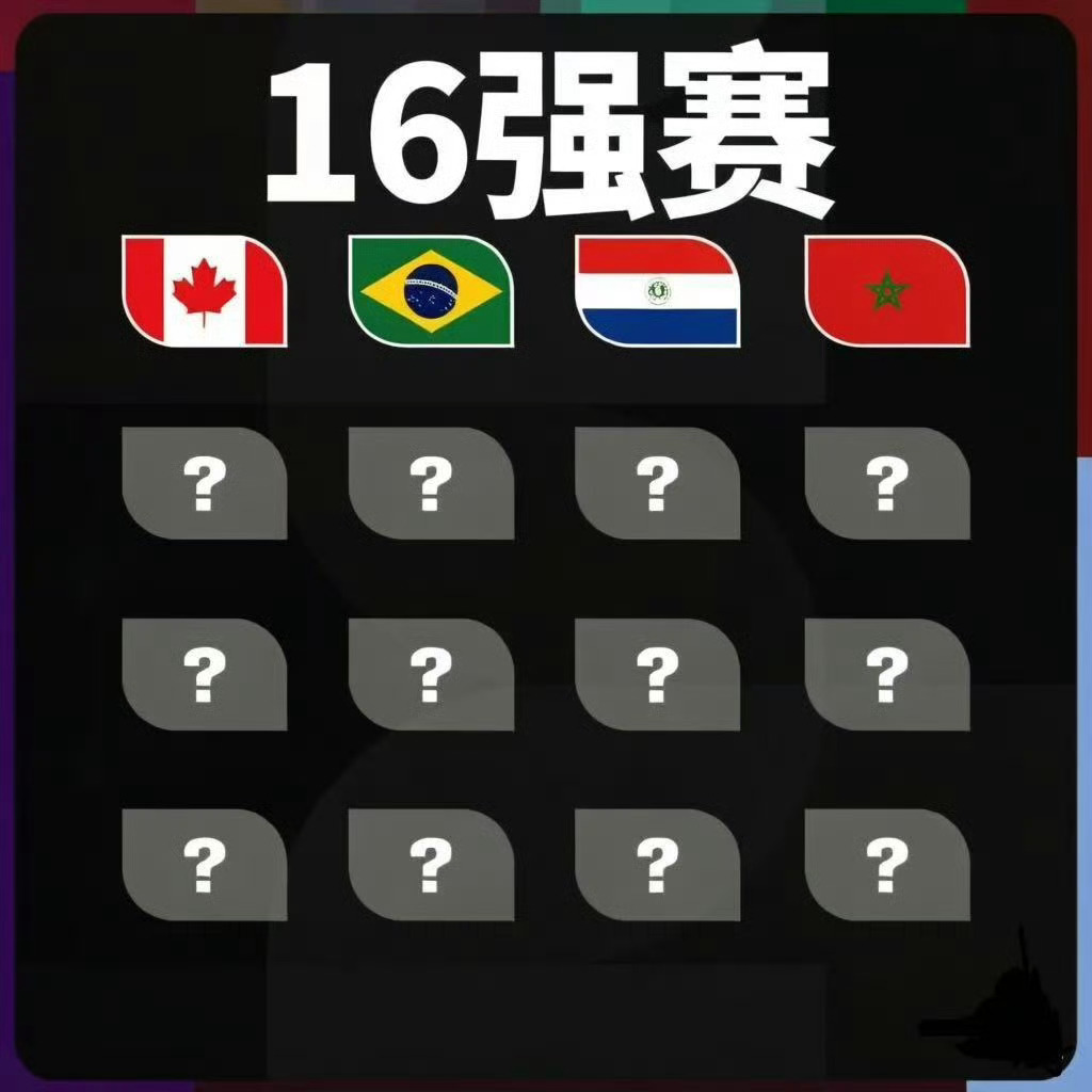 2026美加墨世界杯16强席位4/16✅加拿大、巴西、巴拉圭、摩洛哥已落位 世界