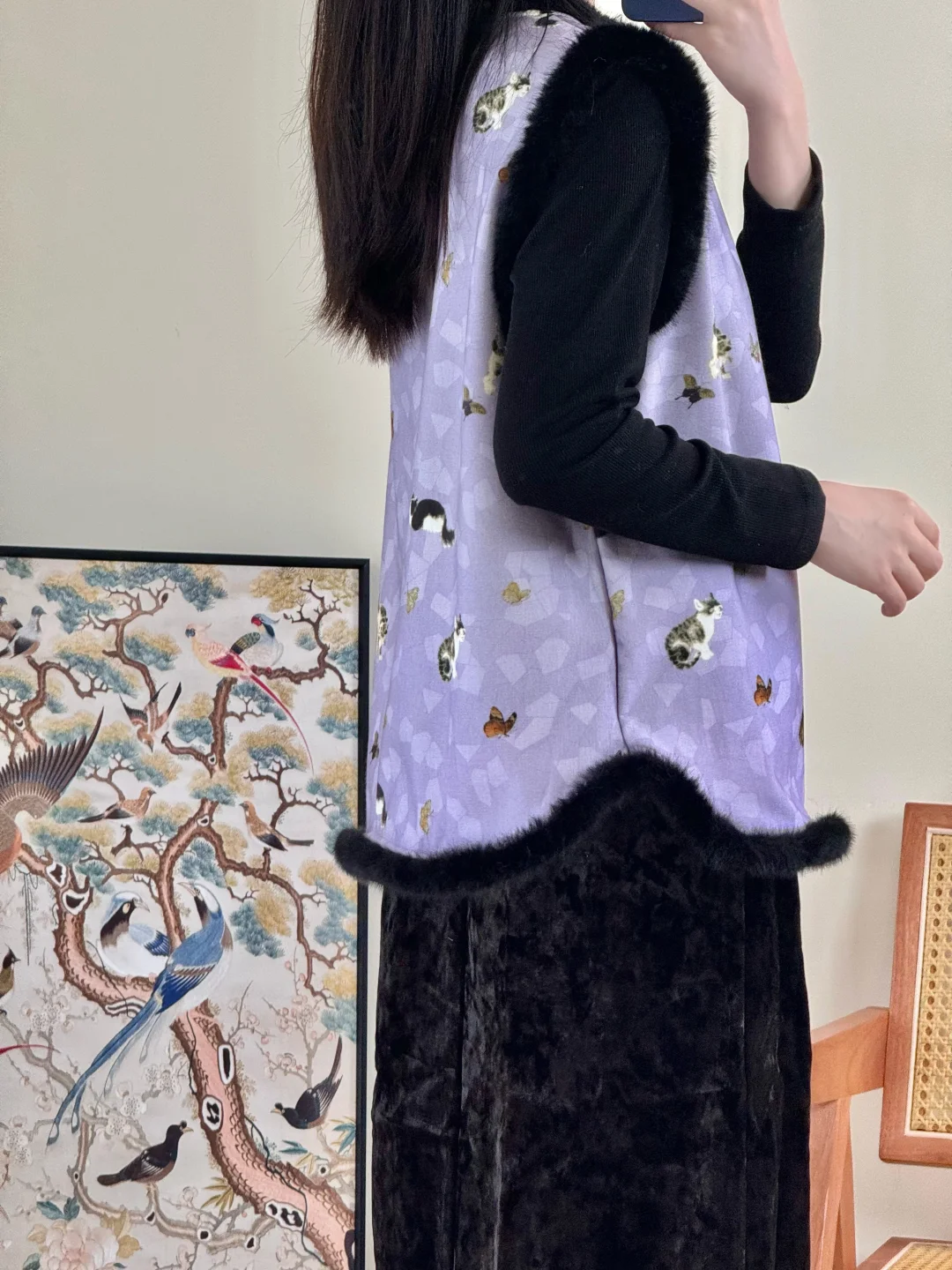 新中式｜绝绝紫的猫咪马甲 太乖啦!!