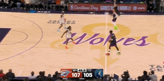 华子这个三分来的太及时了！！！！反超雷霆1分！！雷霆vs森林狼