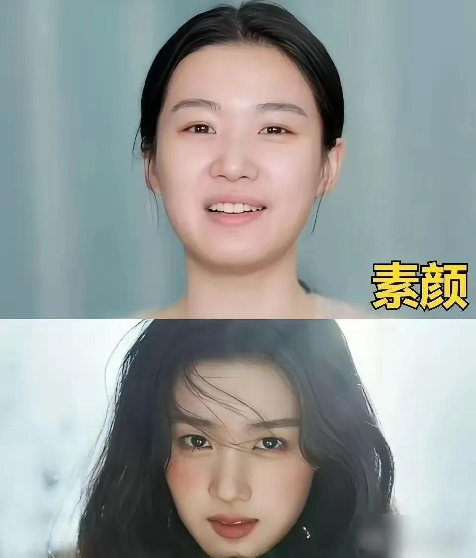 卢昱晓的妆前妆后差别 VS 陈都灵的妆前妆后差别：

看来不是每个人都适合化妆，