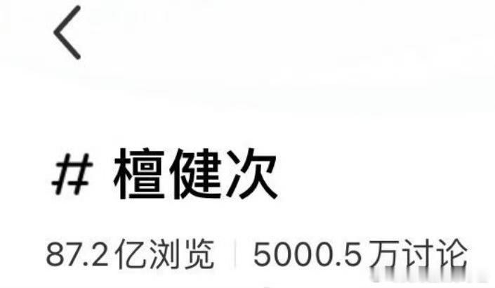 檀健次🍠个人话题讨论度破5000w，内娱男星🍠话题讨论TOP1🔥 