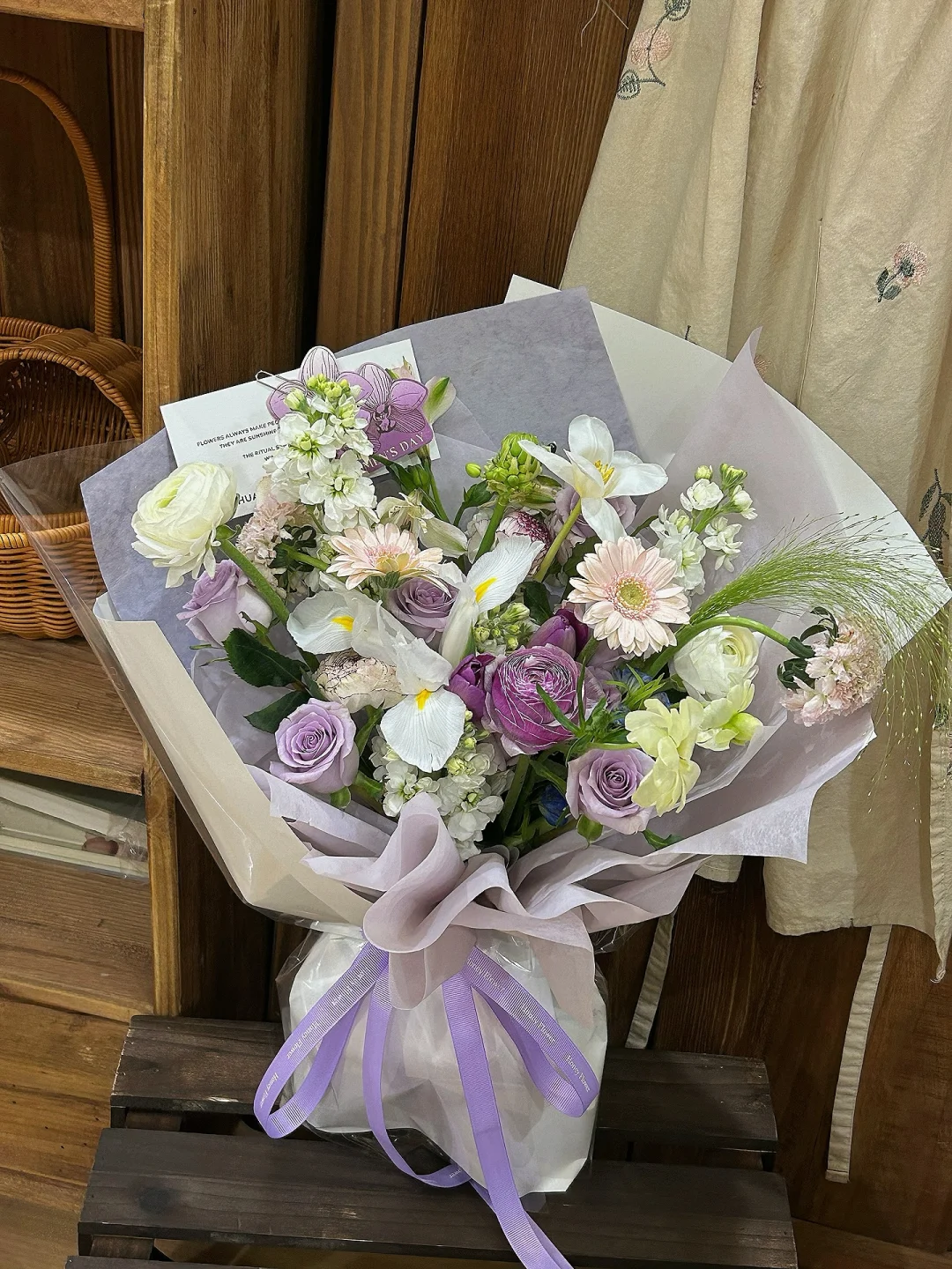 三八女神节紫色系混搭花束｜泗洪花店