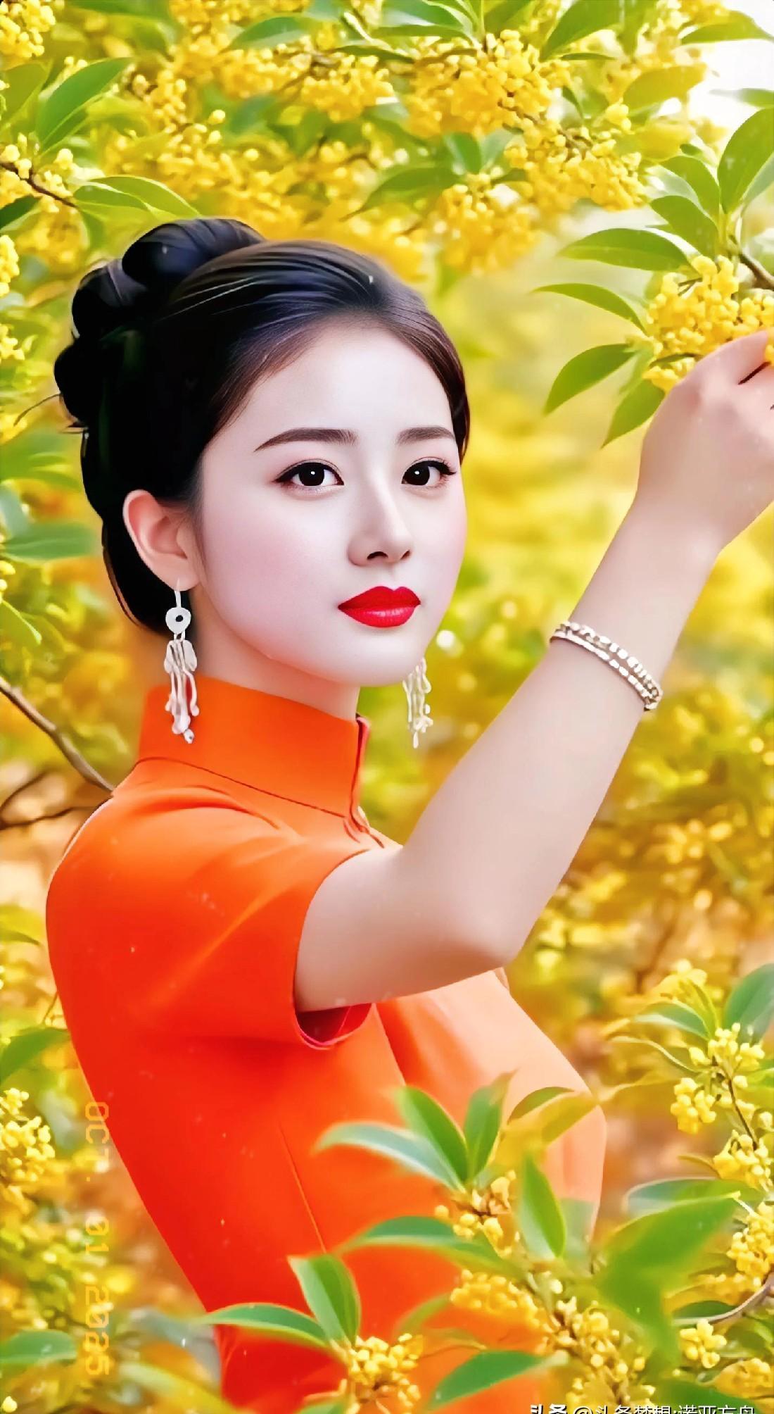 橙色旗袍突然火了，不是因为谁穿了，是因为整个苏州都在推它。
拙政园晚上八点还亮着