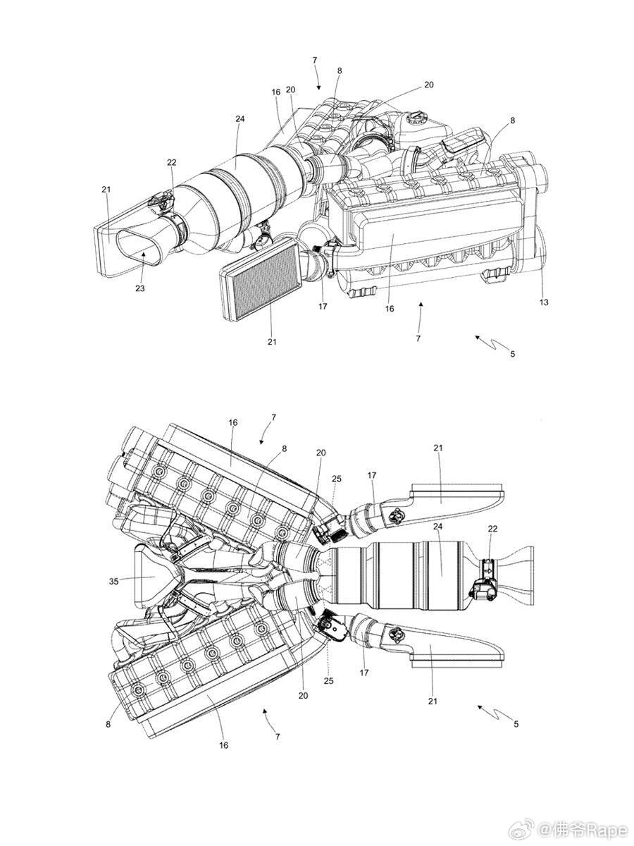 法拉利要搞事🤪新12缸发动机专利来了既然拿来当12缸增程车，你说这像什么话吗！