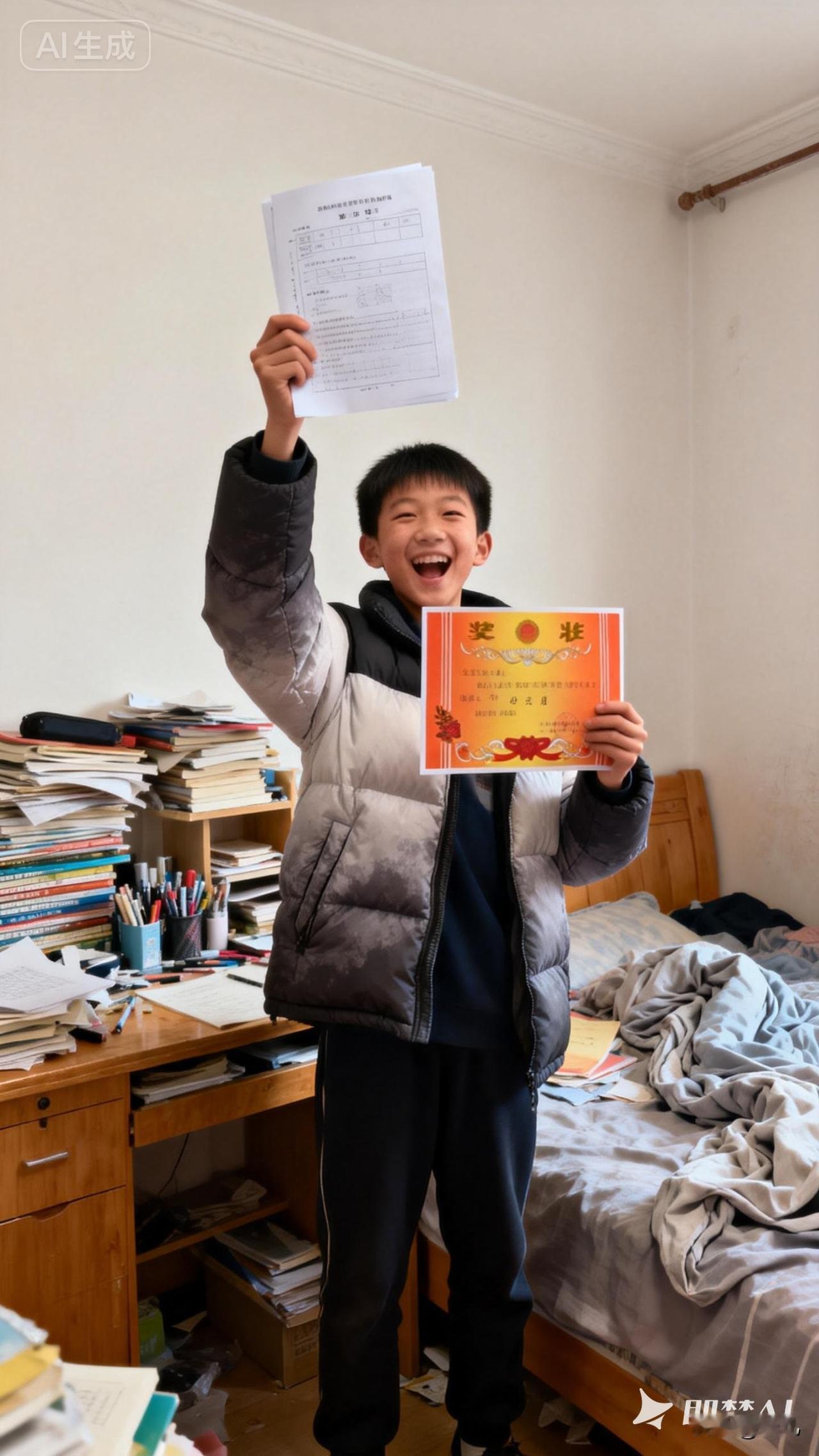 晒成绩晒奖状好不好？
 孩子成绩好当然高兴，
  老师与你一样欣喜。
  别人有