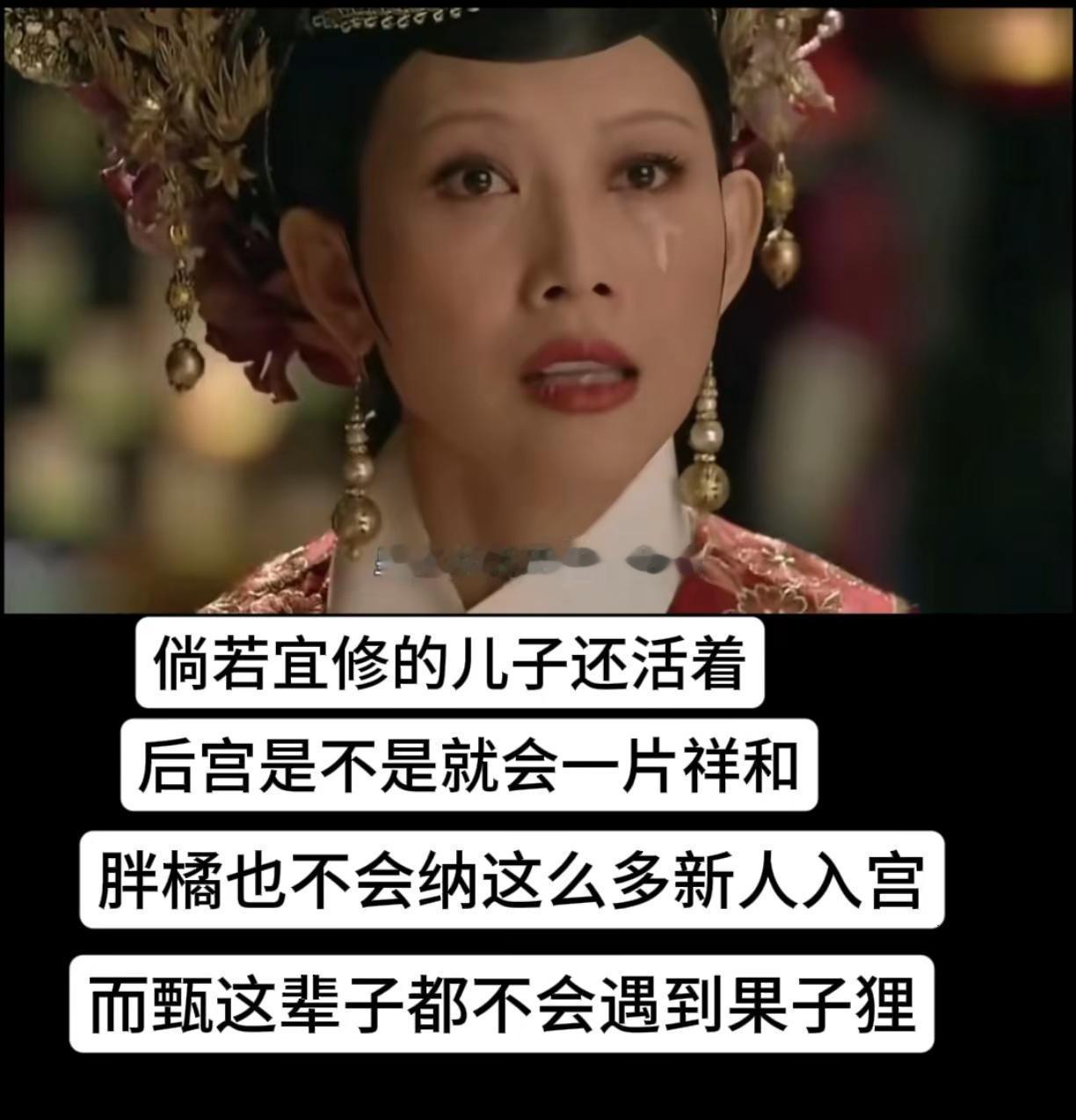 如果宜修的儿子还活着，后宫是不是就会一片祥和，胖橘也不会纳这么多新人入宫，而甄嬛