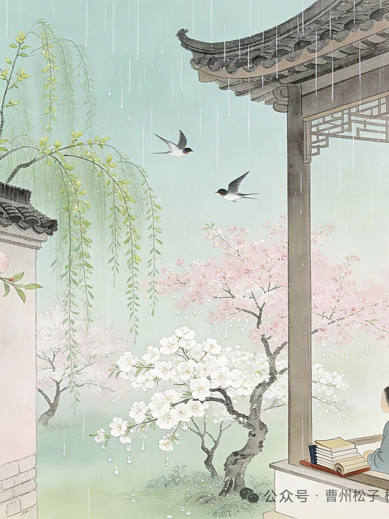 水仙子·仲春即事
细雨如丝绣锦章，
东风着意理新妆。
杏花微羞，柳眼初长，
早樱