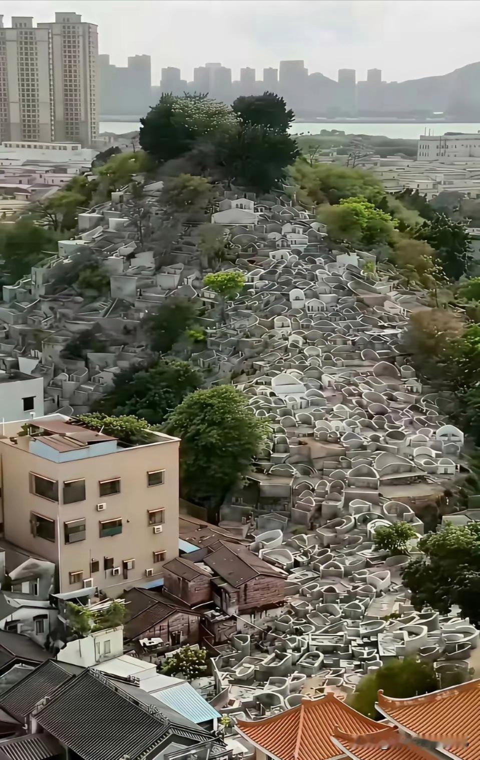 活着时住楼上，死了后住山上；其实都差不太多，因为都挺挤的…
活着时需要“装孙子”