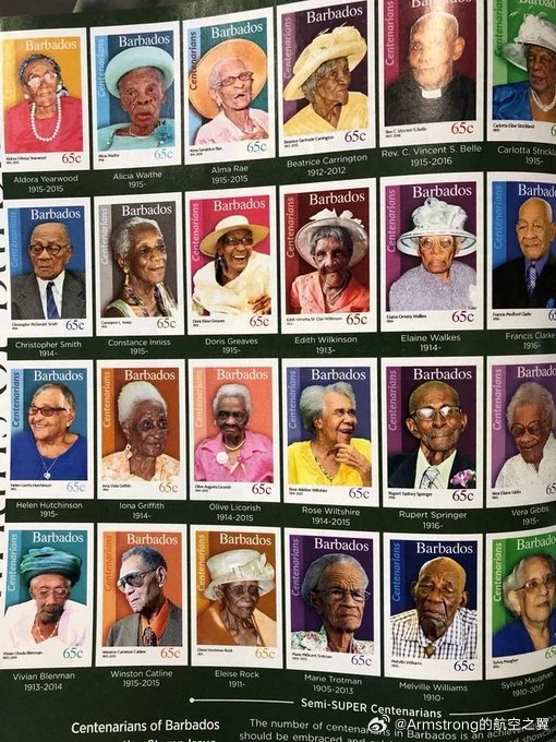在巴巴多斯，当你年满100岁时，你会获得一枚以你名字命名的邮票。 
