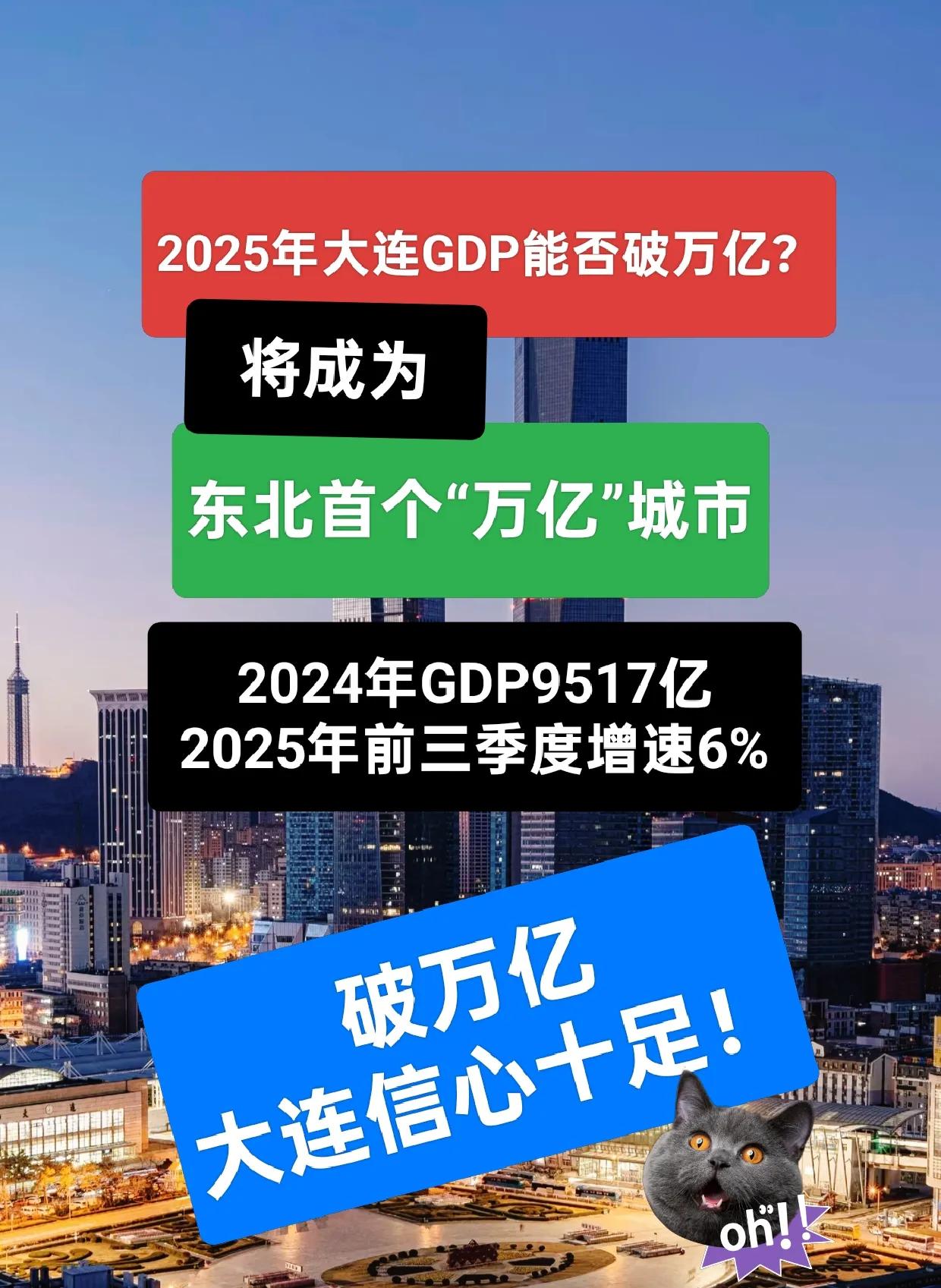 大连作为东北三省GDP“第一城”，2025年GDP能否突破万亿？
2025年前三