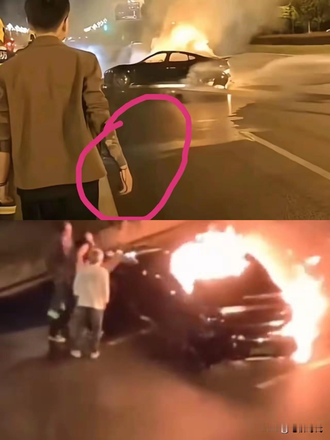 这种无力感太戳心！车门打不开，烧死驾驶员。明明路人拼命想救却救不出。手臂流血的救