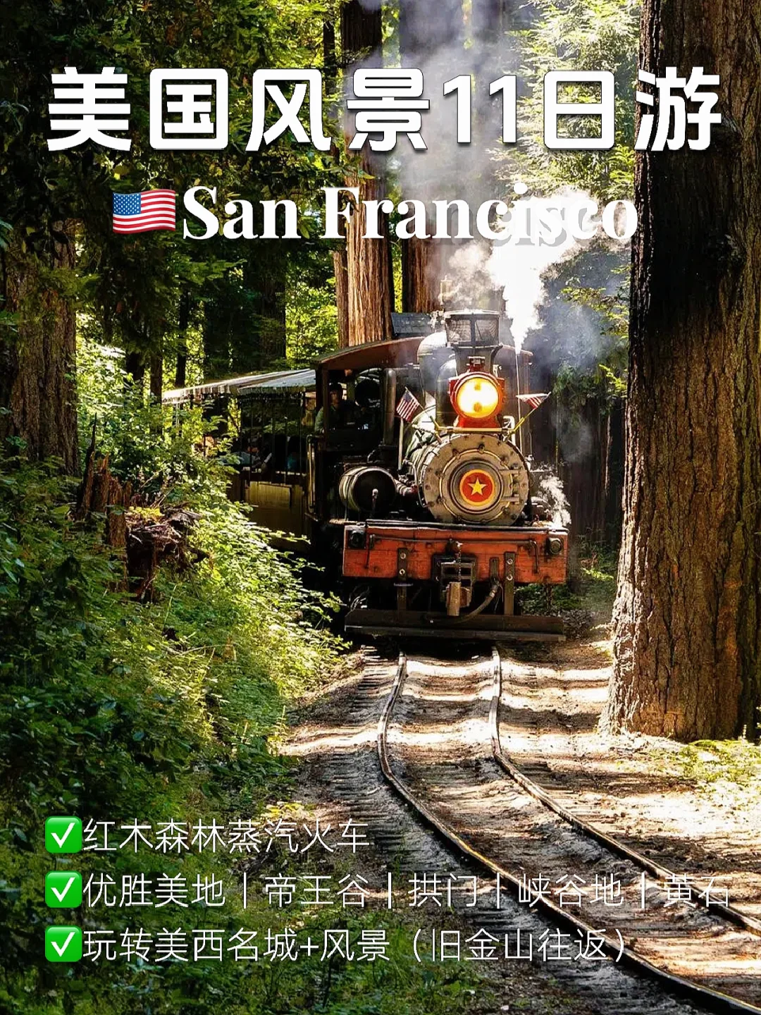 坐小火车谁不爱🥳｜美国旧金山出发11天旅游