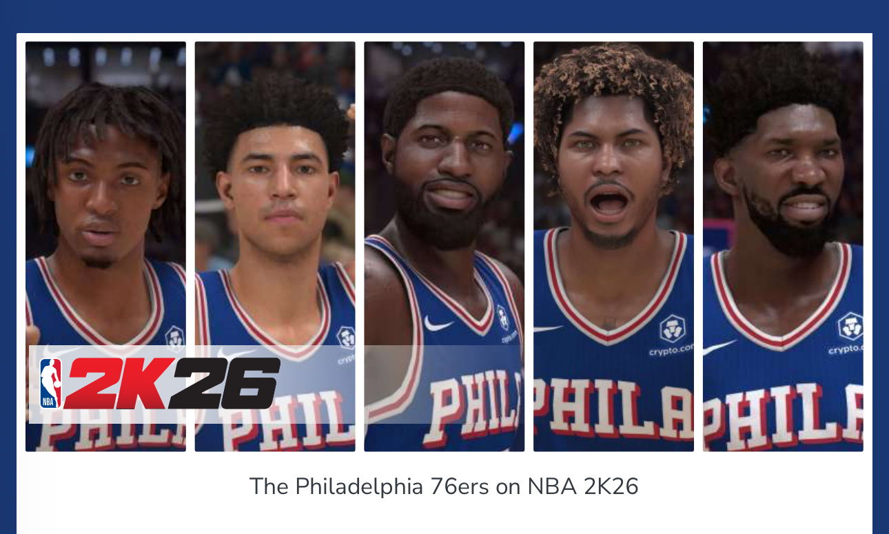 费城76人队NBA 2K26球员能力值一览：乔尔·恩比德——93泰雷斯·马克西—