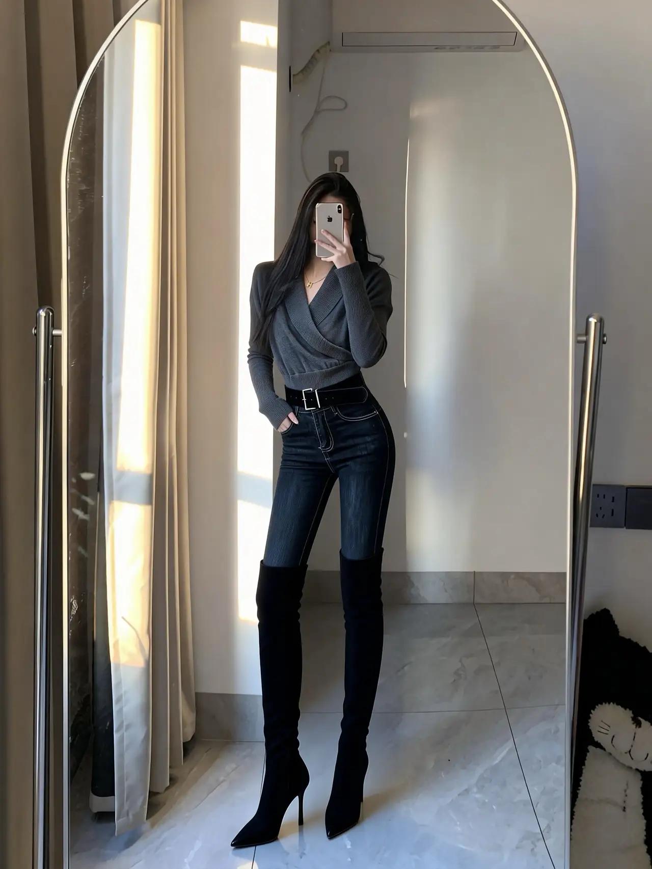 优雅显瘦的牛仔裤搭配，尽显都市女性魅力！👠👗💃