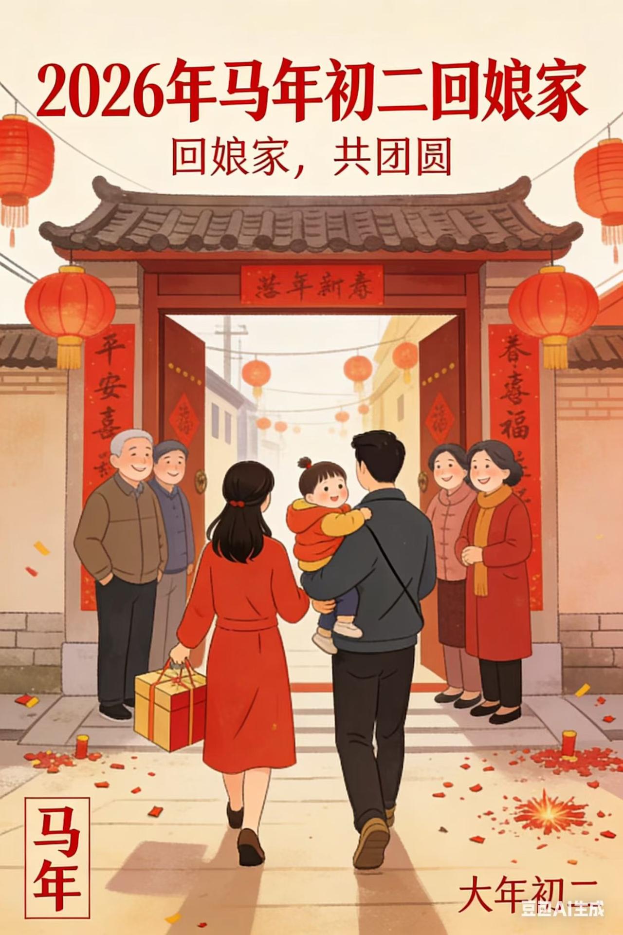 今天初二，鲁西南是走姥娘、舅舅家，一个同学早上直接从济南回郓城去走姥娘家。

他