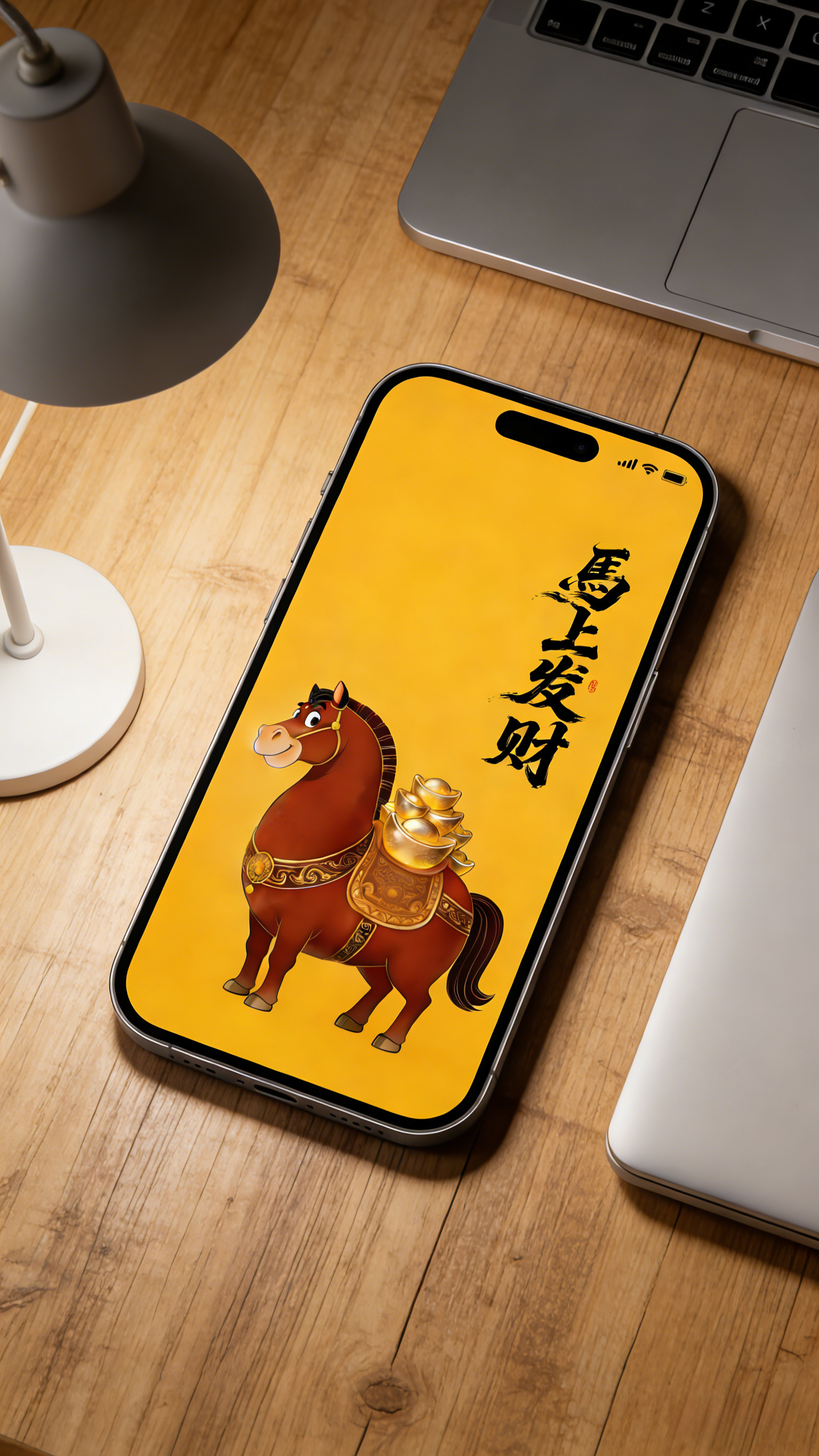 送您一张手机壁纸，新的一年，就是要＂马上发财＂！ 
