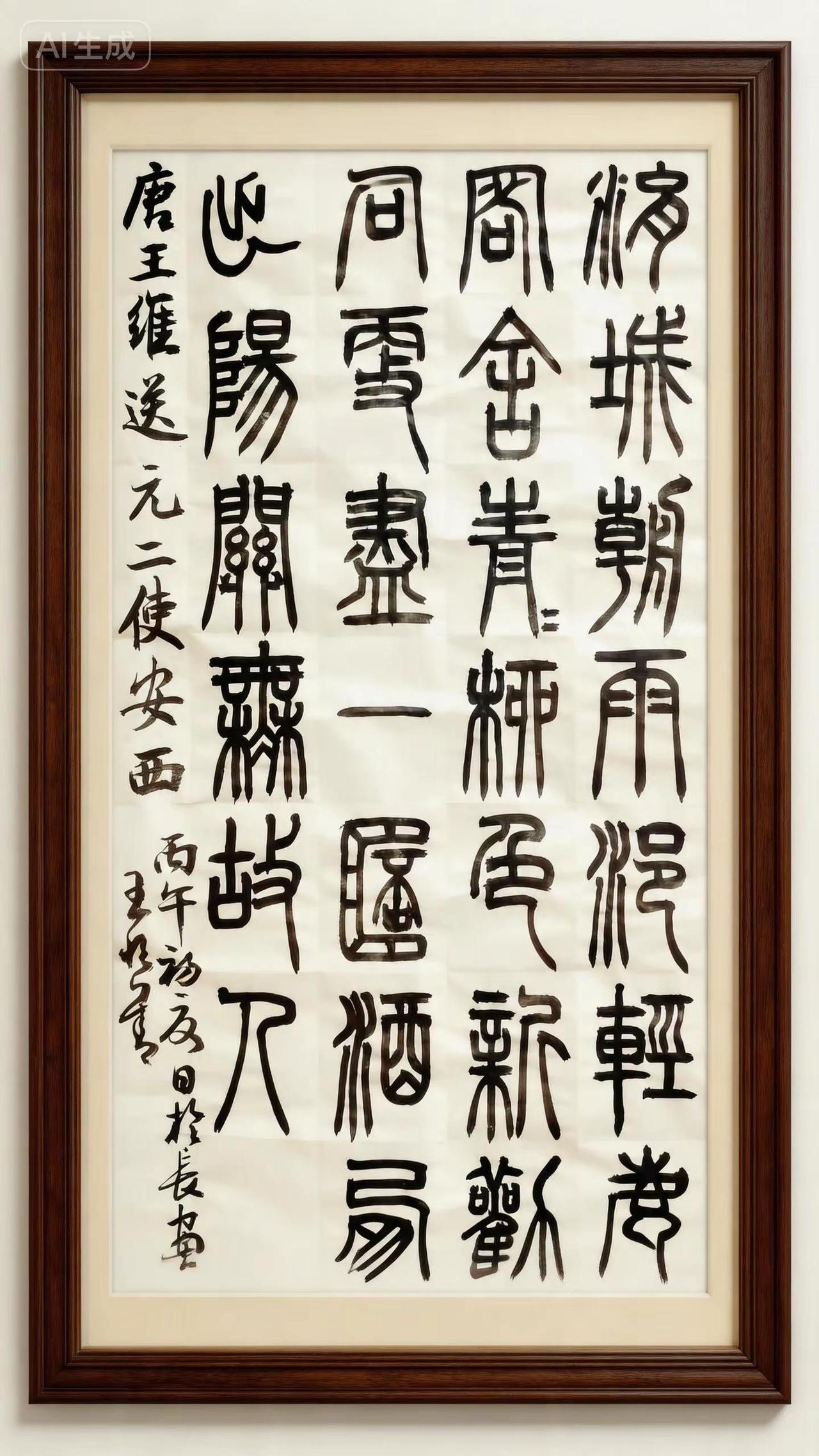 篆书唐·王维诗 送元二使安西。篆书作品欣赏 名家书法作品欣赏