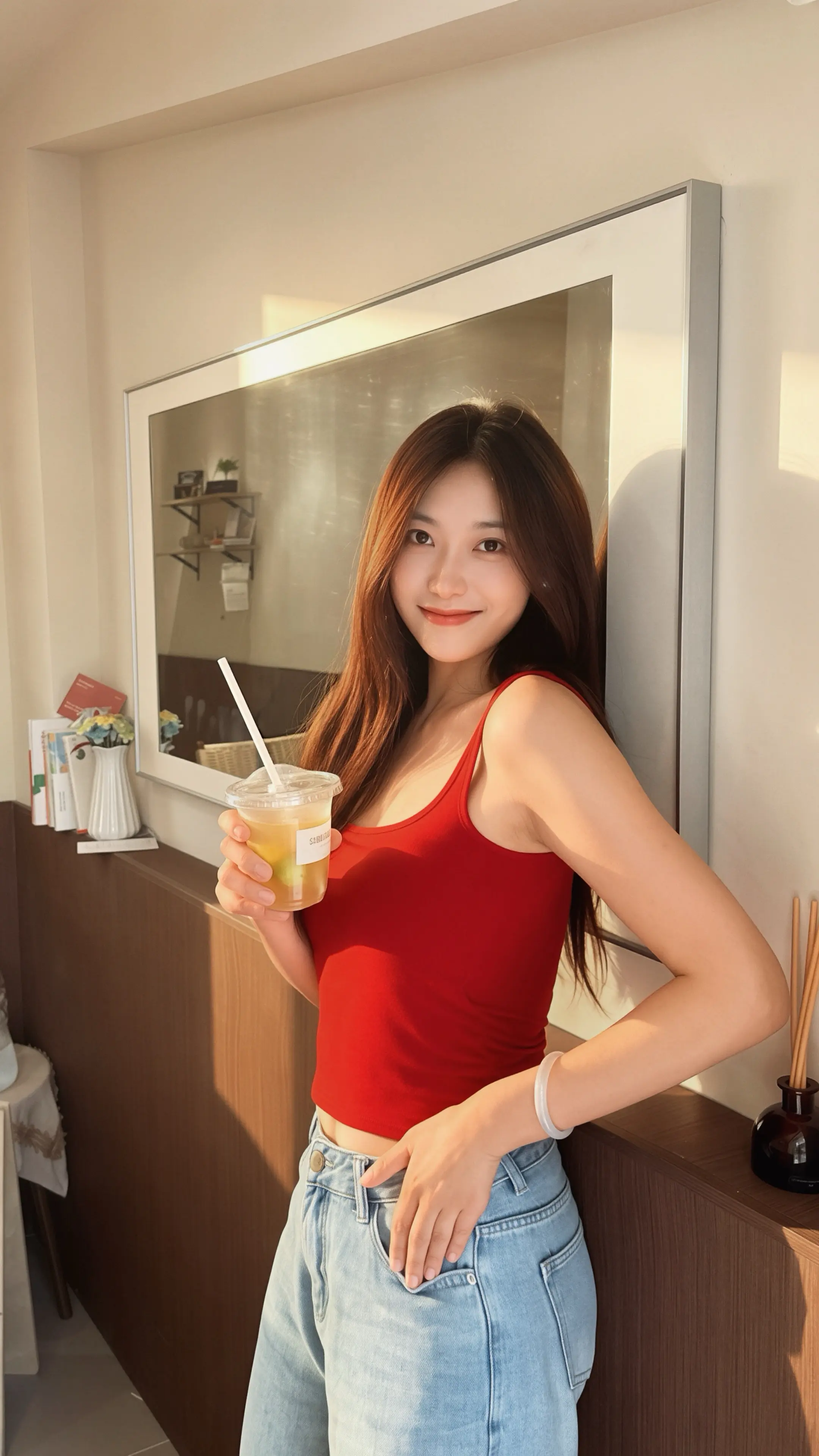 你眼睛会笑 弯成一条桥 今天修完这一张图太满意了哈哈哈哈哈 行，一张就够了🥳