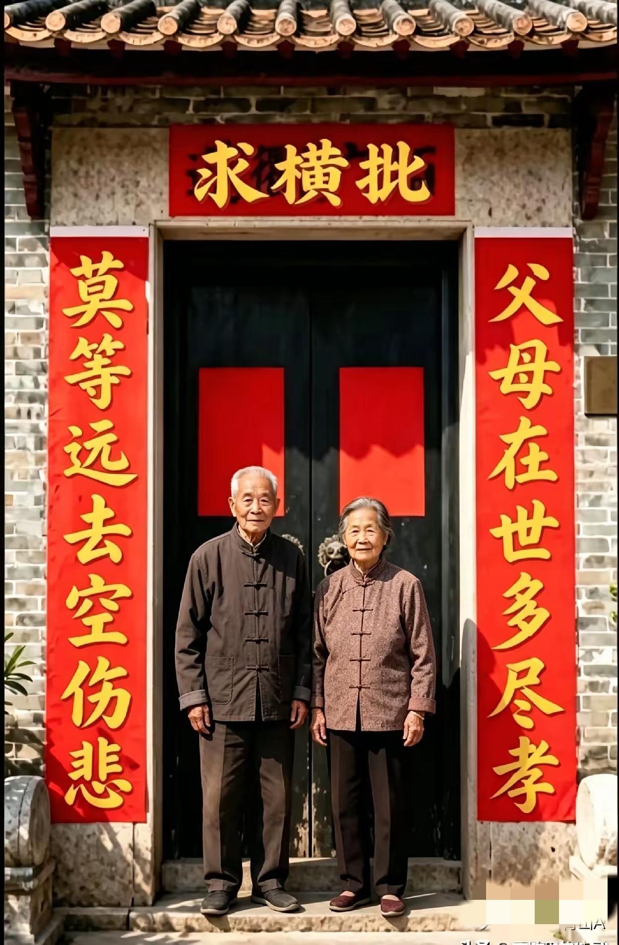 广西大爷有两个孩子，长年在外打工，很少回家看父母，于是大爷写出一副对联挂出门外，