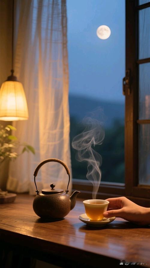 上联：闲品香茗思旧事，
下联：轻倚窗棂悟浮生。
下联：静凭栏榭沐清风。