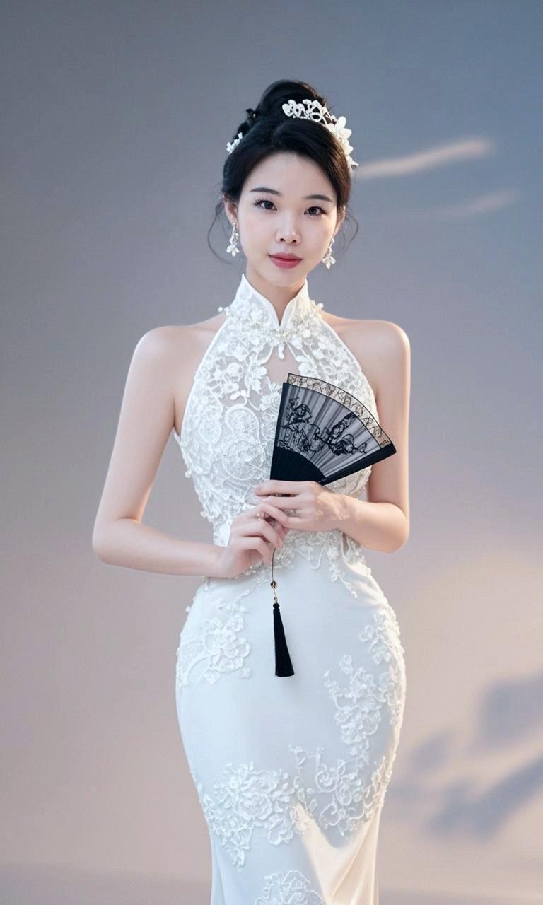 一袭温婉旗袍迎小年正合适 ai典雅旗袍佳人