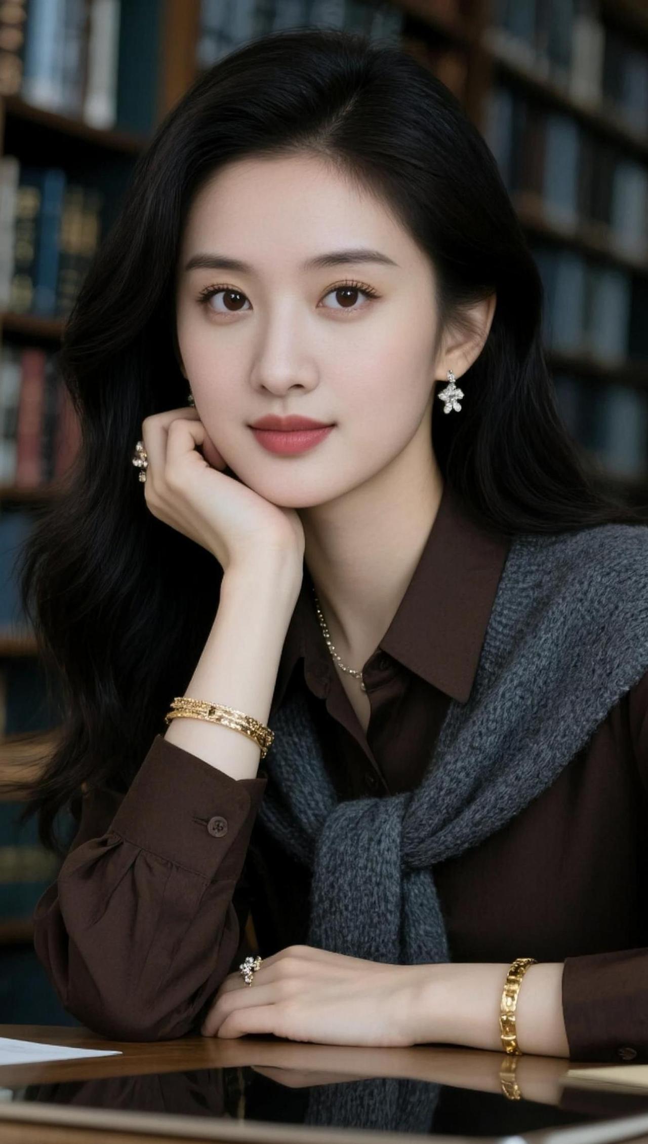 AI图书馆氛围感写真 抖音ai创作