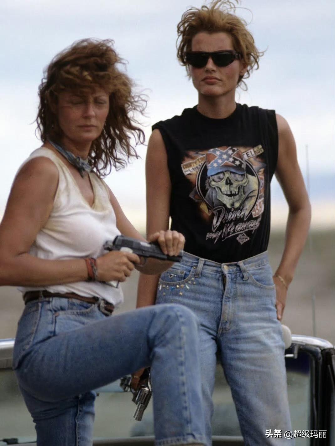 1991年，《末路狂花》中的苏珊·萨兰登与吉娜·戴维斯